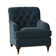 Fauteuil à coussin en duvet capitonné Devan