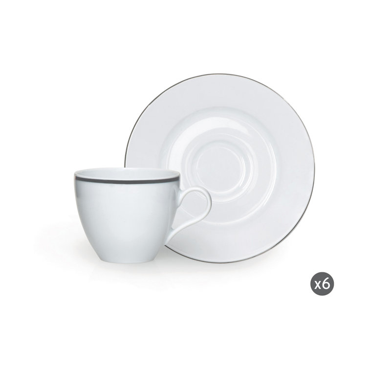 Platinum Porcelain Espresso Cup and Saucer