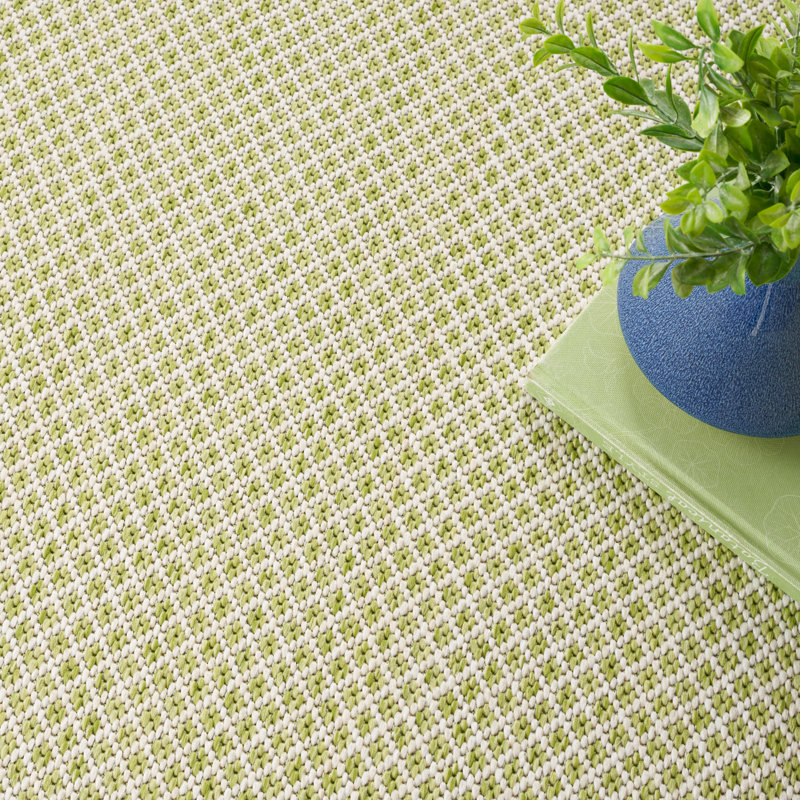 Tapis intérieur / extérieur vert Mccune, Carré 5 pi