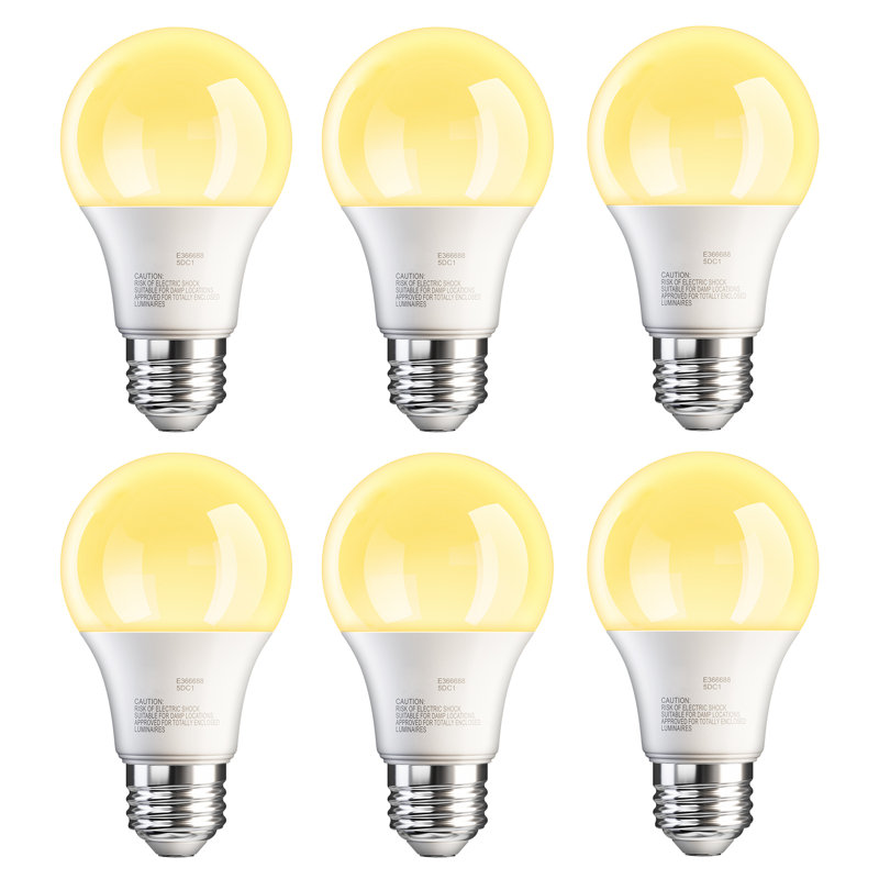 Ampoule DEL, équivalent 100 W, forme standard A19, culot E26, non dimmable, blanc chaud 2700 K (paquet de 6), Ensemble de 6