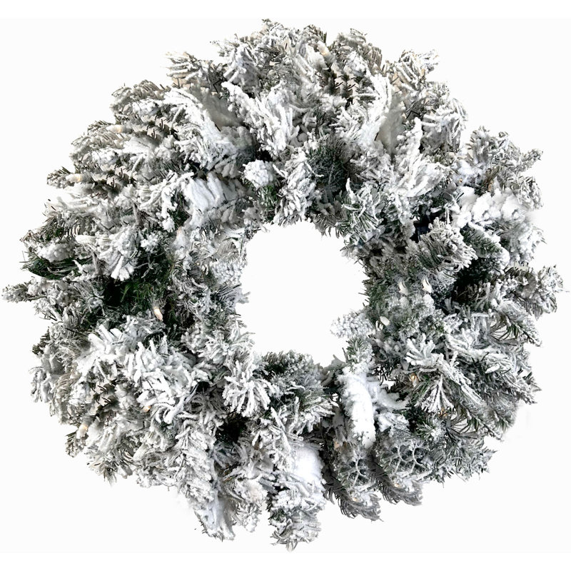 Lighted Polyvinyl Chloride Wreath, 24" W x 24" H x 5.50" D