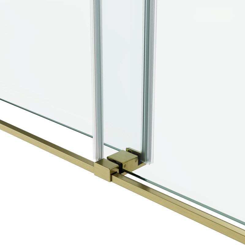 Porte de douche coulissante double l 60 po x H 66 po, Or champagne