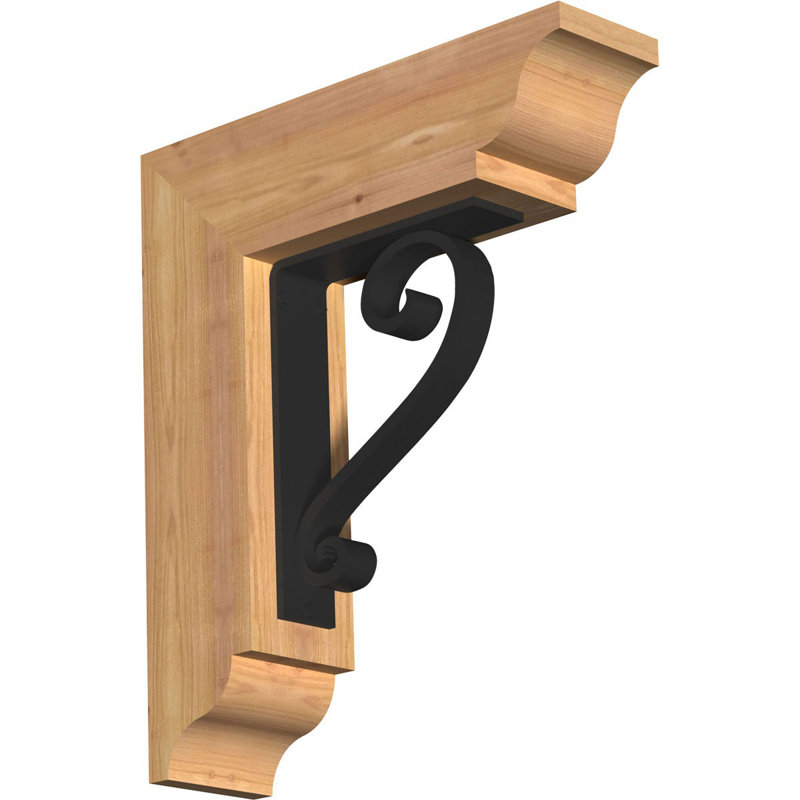 Edwards Triple Brace Ironcrest Bracket, 18"H x 15 1/2"D, 3 1/2"W x 4"T Western Red Cedar (Smooth)
