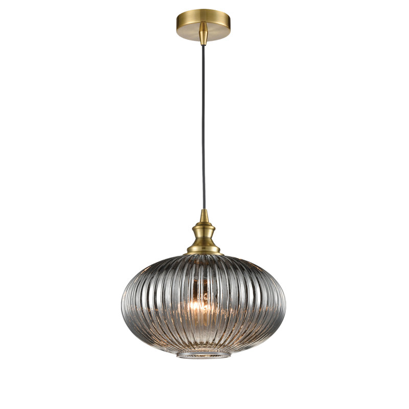 Alhasan 1 - Light Brass Single Pendant, Black, 14.6cm H x 9.6cm W x 9.6cm D