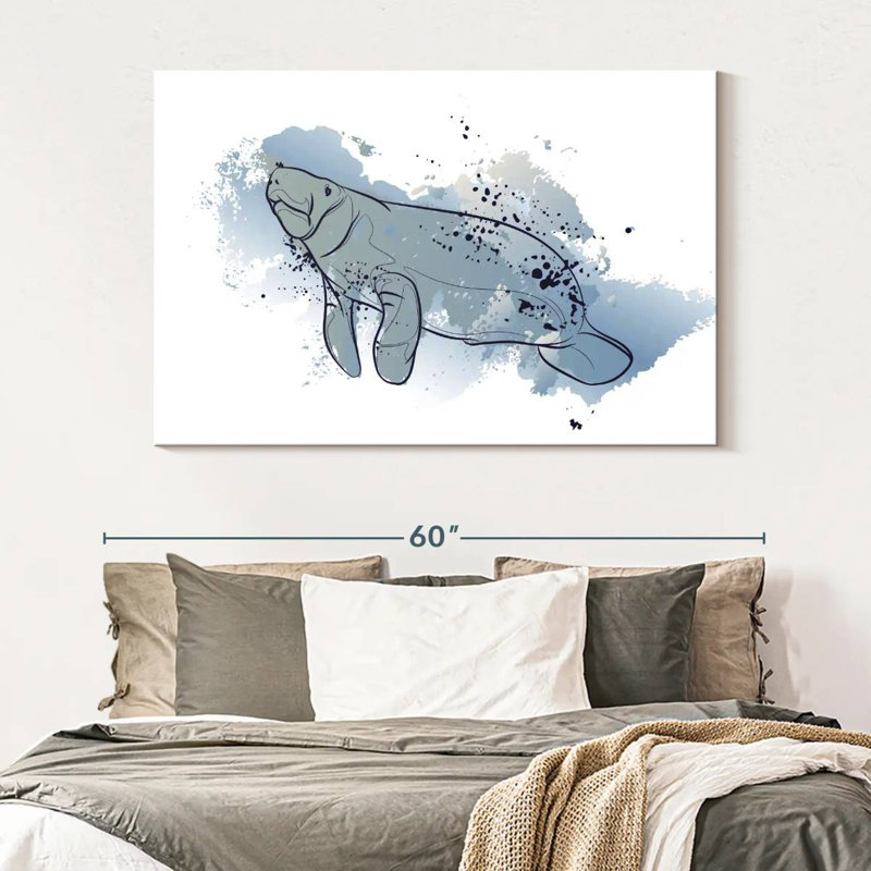 Color Splash Manatee, 34" H x 51" W