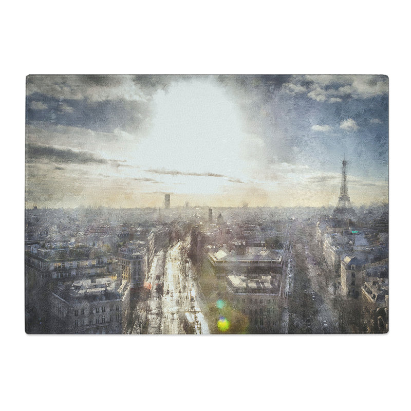 Paris Skyline Vol.3 Painting Chopping Board, 0.4cm H x 28.5cm W x 39cm L