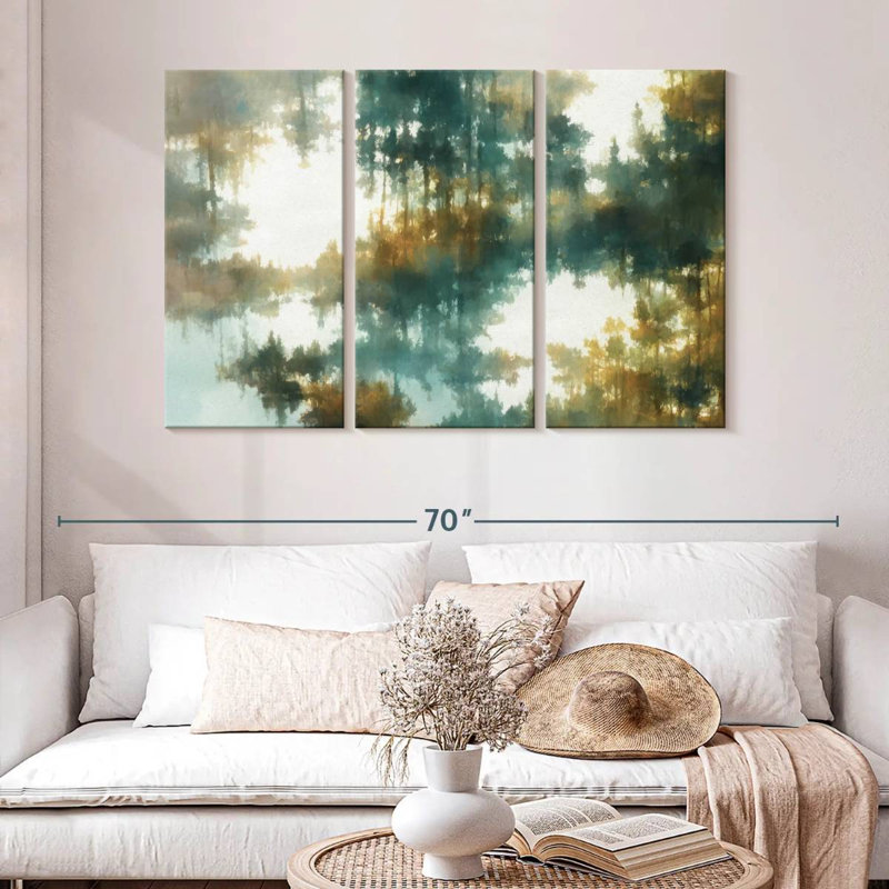 Avery Abstract Green Forest View, 32" H x 50" W