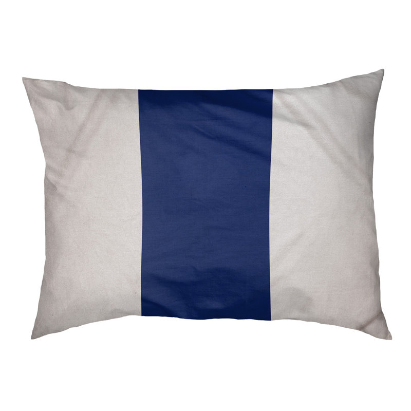 Coussin d'intérieur New York, Petit (l 28 po x P 18 po x H 6 po), Blanc / bleu