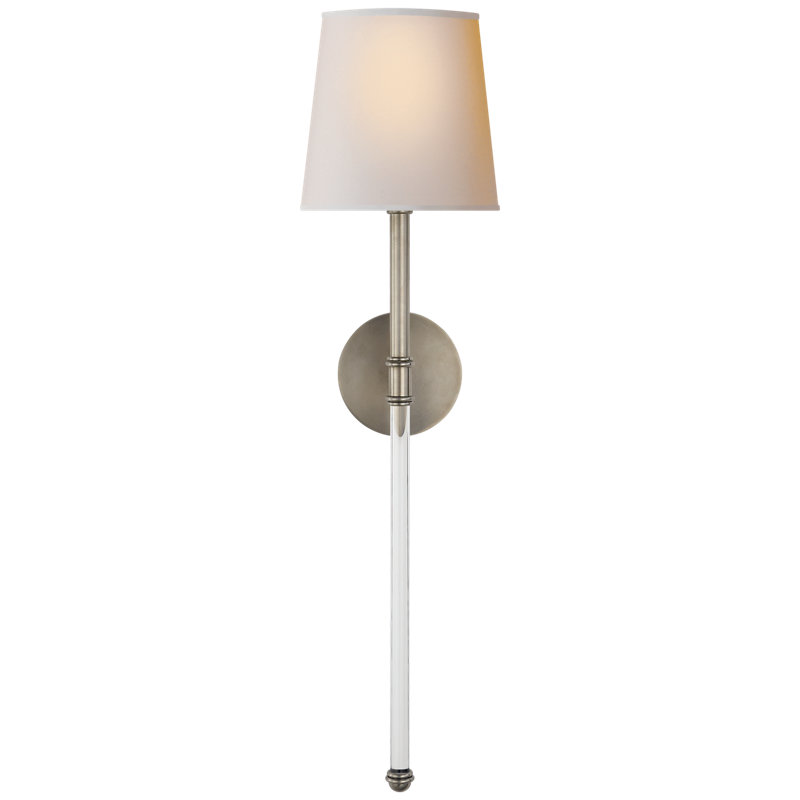 Suzanne Kasler Camille Large Tail Sconce, Antique Nickel, Paper