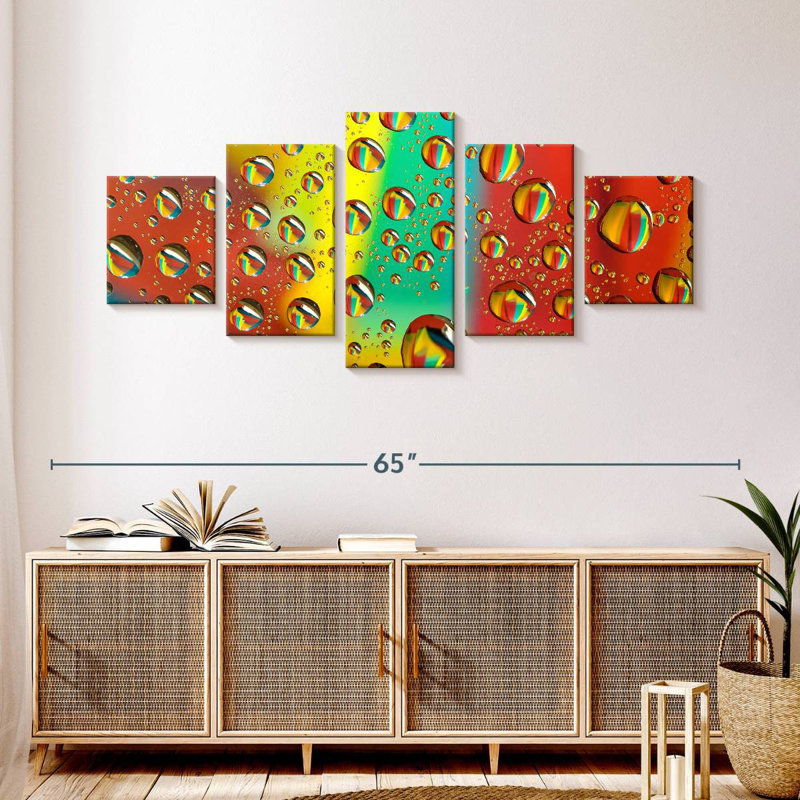 Rainbow Water Droplets, 24" H x 55" W