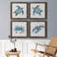 «Bubble Blue Turtle I», ensemble de 4 peintures sur toile encadrées-60147961-60147962