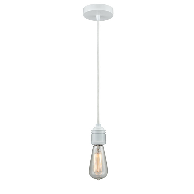 Cecil 1 - Light Single Pendant, White/White