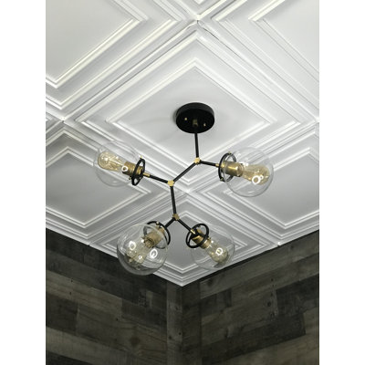 Lustre linéaire moderne 4 lumières spoutnik Marelle