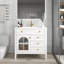 Meuble-lavabo de salle de bain 35,6 po Mid-Century-133954642