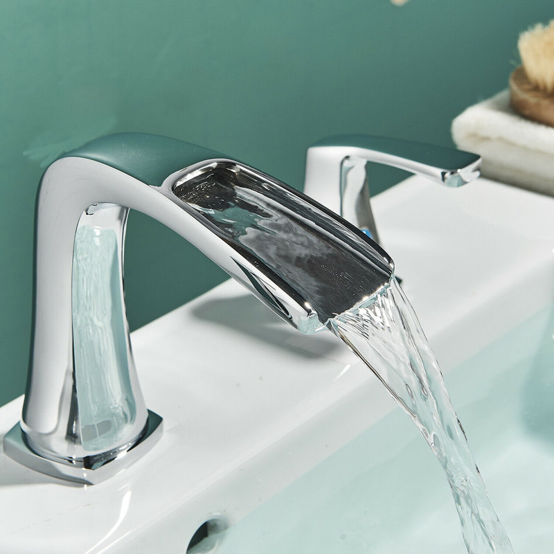 Widespread 2-handle Bathroom Faucet with Drain Assembly, Chrome
