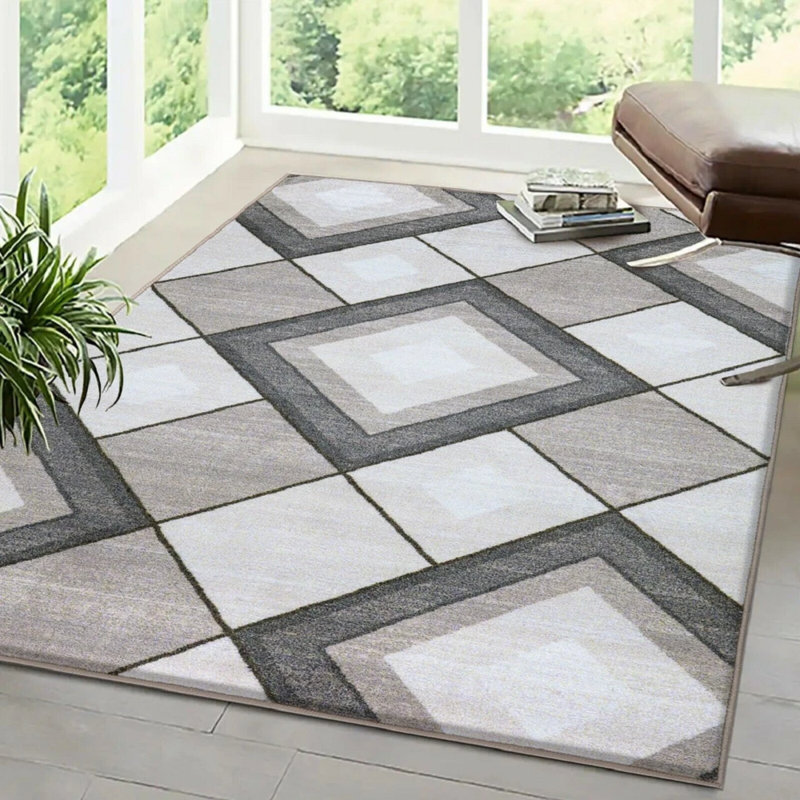 Geometric Machine Printed Area Rug, 60 x 110 cm