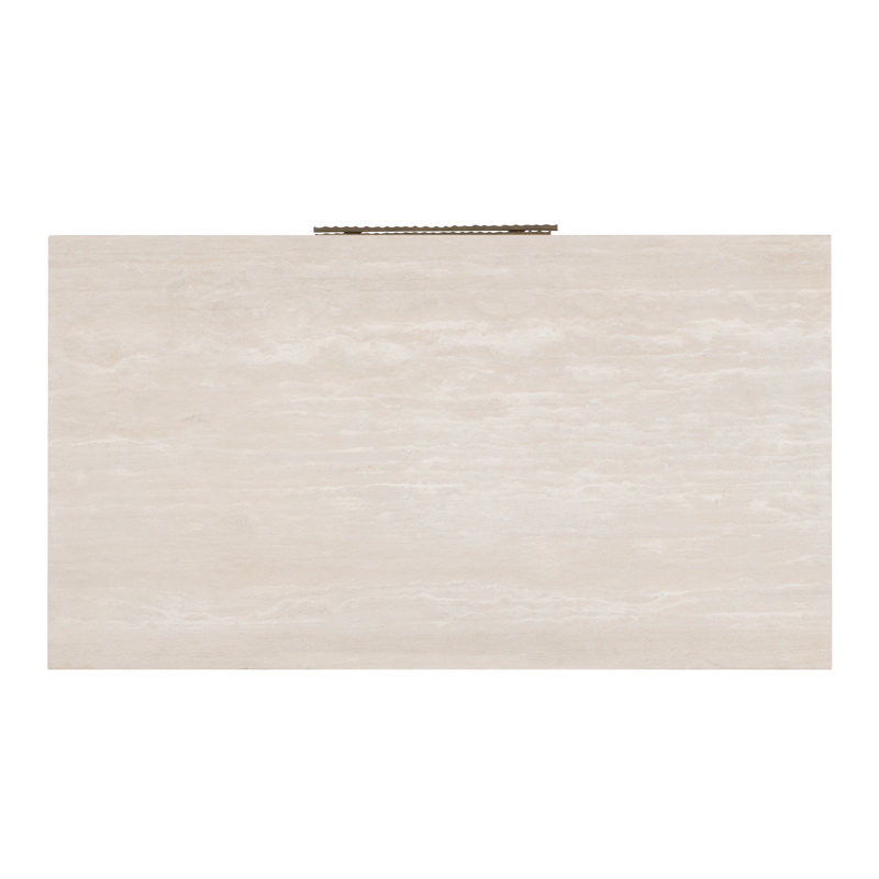 Table de chevet à trois tiroirs Monterey avec pierre travertine, Hawthorne Light