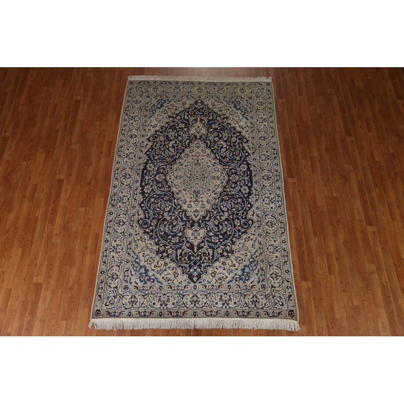 Tapis unique en laine noué à la main de style années 1970 de 5 pi 6 po x 8 pi 5 po Montello