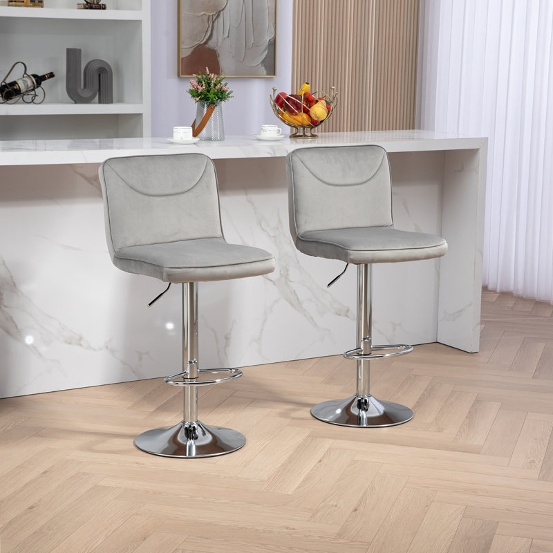 Tabouret de bar Bevelyn, Gris / argent