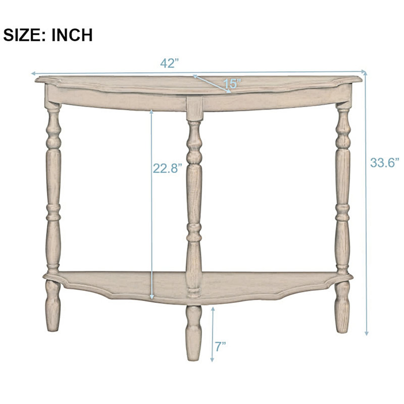 Charmante console demi-lune au design exquis et à la fabrication robuste