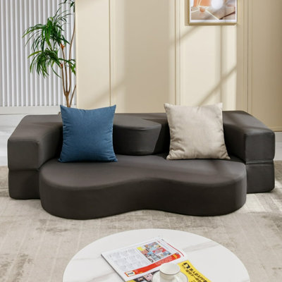 Kuebler Vegan Leather Convertible Sofa (Pillow Not Included) by Latitude Run