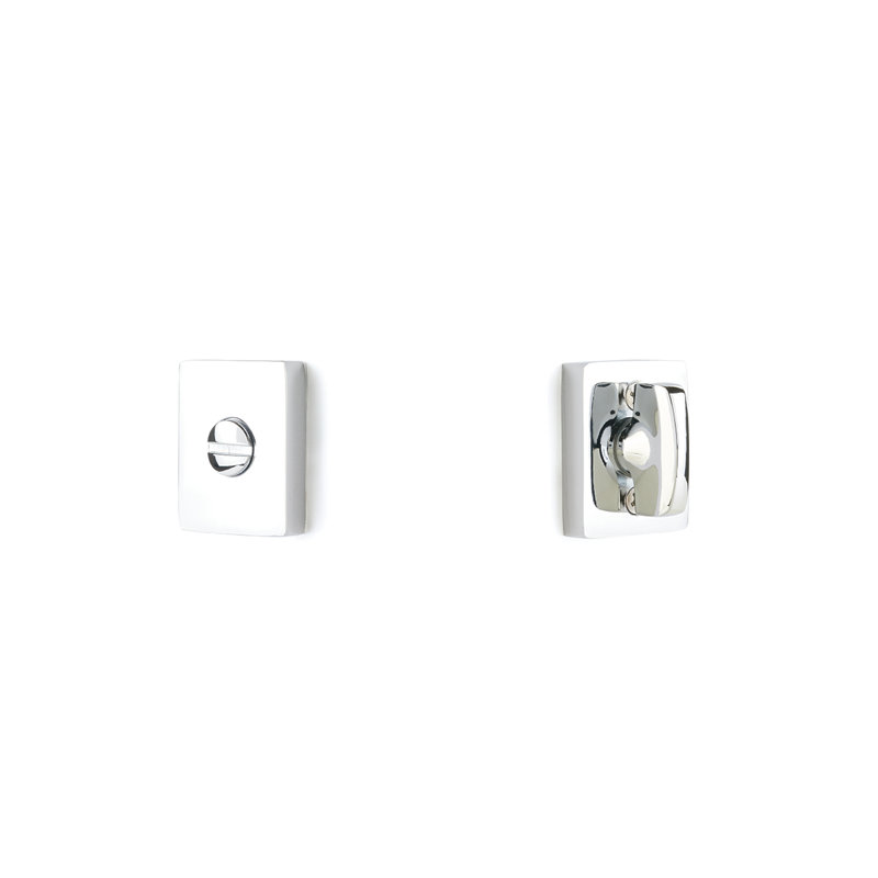 Modern Thumbturn Privacy Lockset Flat Black Finish, Polished Chrome