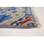Tapis bleu en laine noué à la main de conception unique 3 pi 11 po x 5 pi 9 po Bealeton