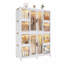 Organisateur de garde-robe portable pour vêtements, commode, portes magnétiques avec cubes et tringle, armoire de rangement pour garde-robe pour bébé, blanc
