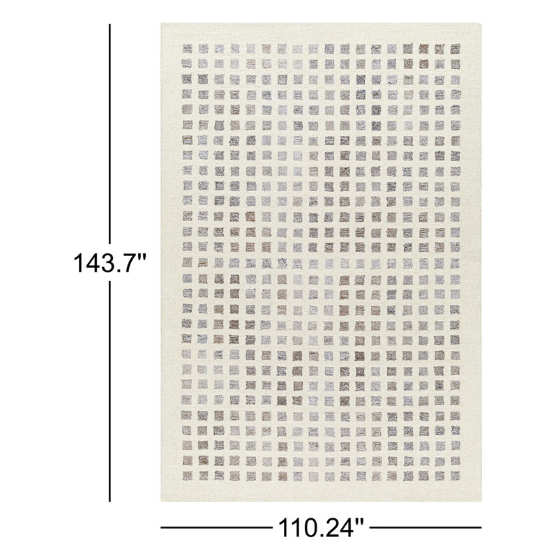 Sigrid Hand Tufted Geometric Indoor Rug, Rectangle 8' x 10'