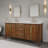 Klemenc 72 in. Double Sinks Carrara White Marble Bath Vanity in Noir Juglans with Satin Gold Hardware