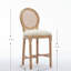 2 pièces, tabourets de bar en bois massif, revêtement beige, dossier, pour 2 chaises de comptoir, beige, cuisine