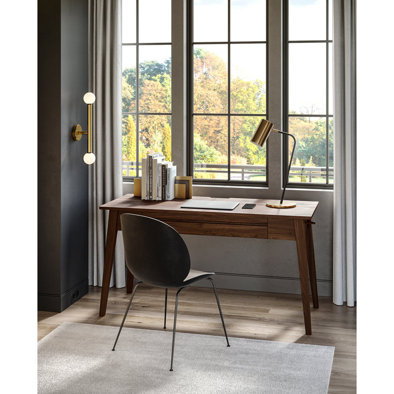 Bureau en bois Jakita, Noyer