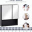 Armoire de salle de bain noire à miroir avec portes doubles et tablettes réglables, pour plus de commodité