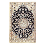 Mirutil Oriental Area Rug in Navy Blue