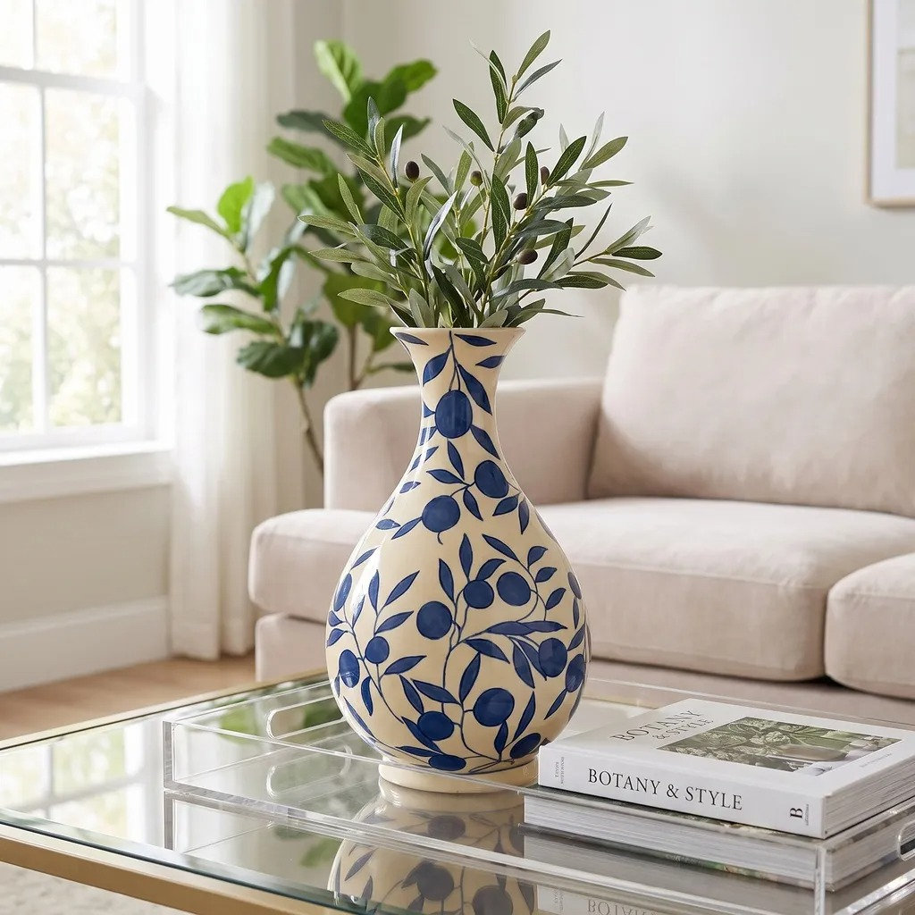 Olivia Sage Green Vase Large, Small, Dusty Blue