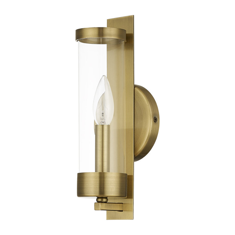 Bernd Steel Candle Wall Light, Antique Brass