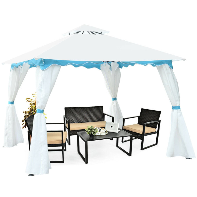 10 Ft. W x 10 Ft. D Steel Patio Gazebo