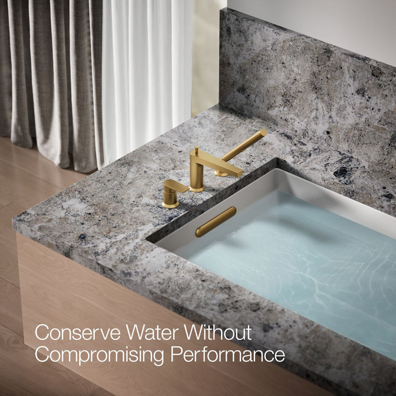 Taut Single Handle Deck Mounted Roman Tub Faucet with Diverter, Vibrant Brushed Moderne Brass