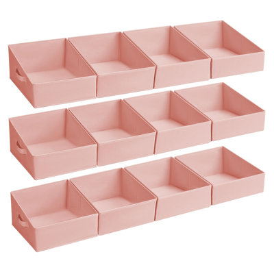 Fabric Storage Bins 12 Pack, Collapsible Closet Organizer Baskets With Handles For Shelves, Trapezoid Storage Cubes For Clothes, Toys, Books, Towels And Home Organization