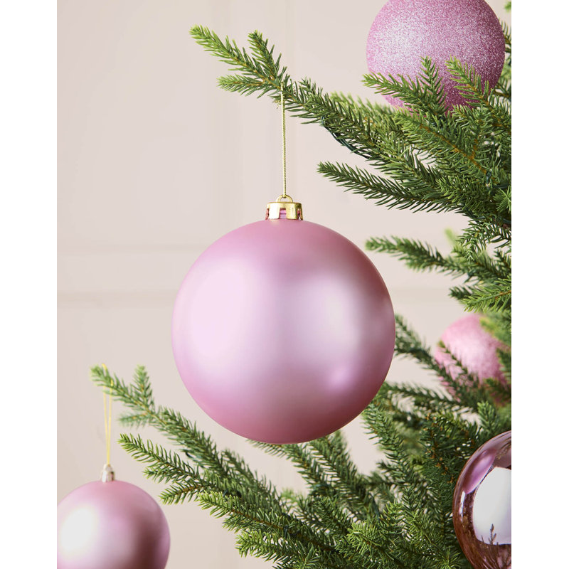 16cm Polystyrene Bauble, 16 cm H x 15 cm W x 15 cm D, Pink