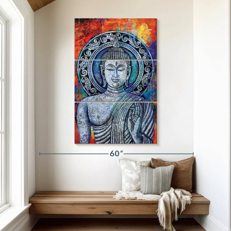 Portrait de Bouddha Leisha, H 50 po x l 32 po