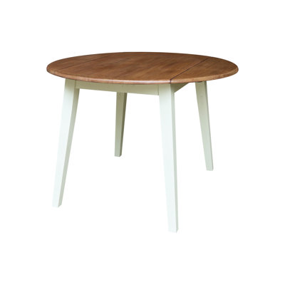 Franklinville 42 " Extendable Rubberwood Round Solid Wood Top with Solid Wood Base Dining Table