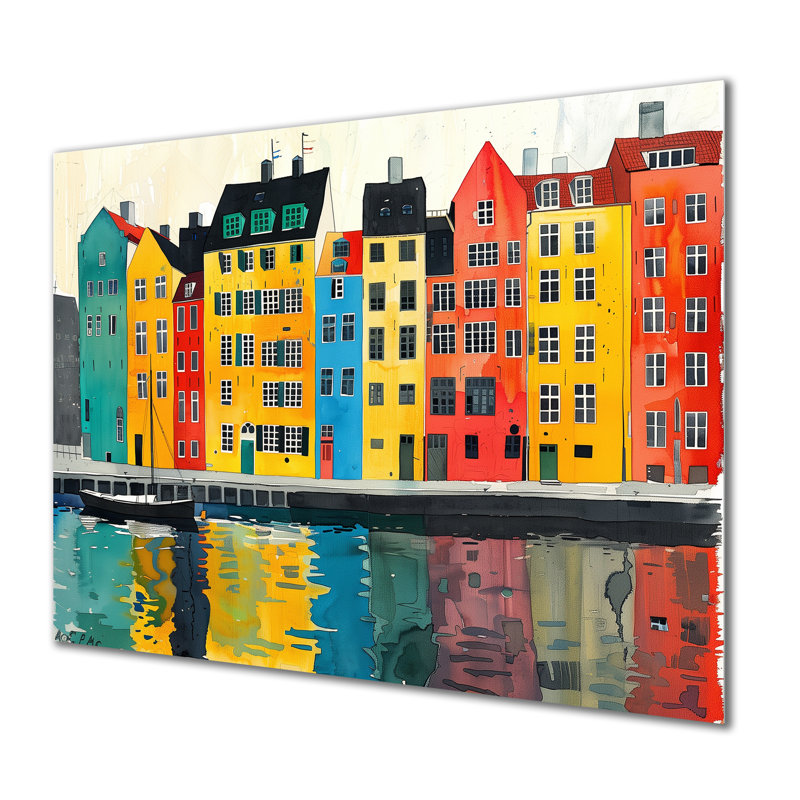 Breaux - Copenhagen Wall Art Living Room, Métal métal, 34" H x 44" W
