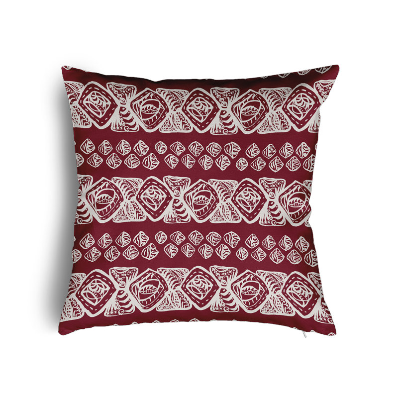 Overkamp Geometric Square Cushion, 45cm H x 45cm W x 13cm D, Red