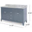 Sophisticated 61'' Grey Bathroom Vanity: Marble Top, Dual Sinks, 3 Drawers & 4 Cabinet Doors