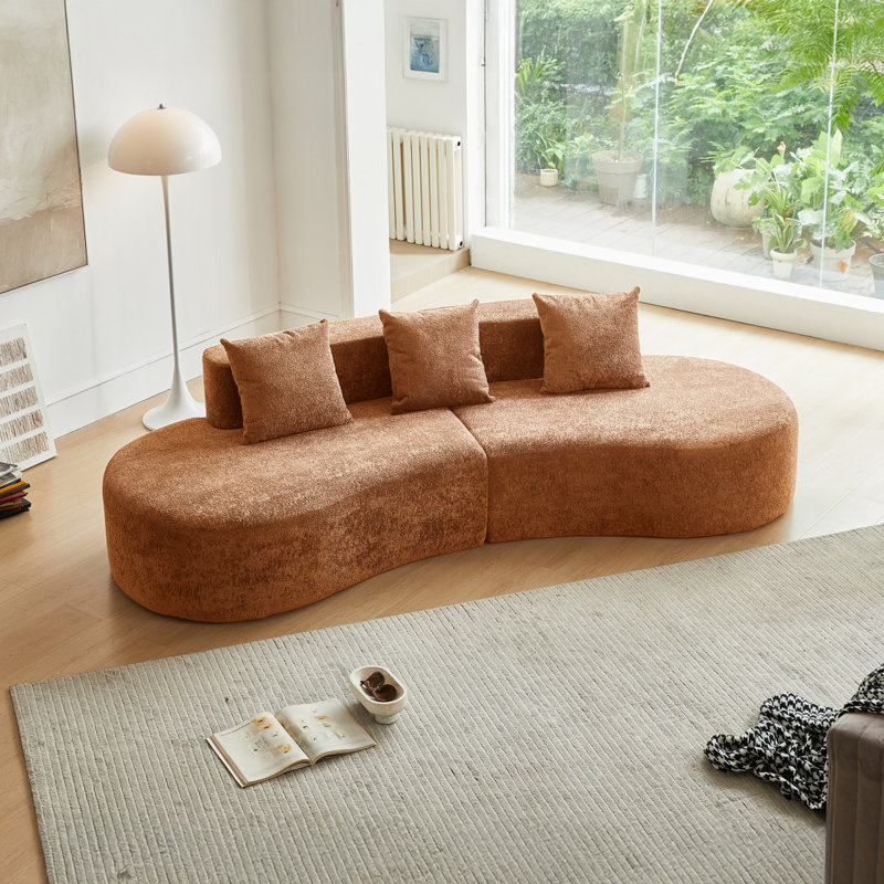 [Vidéo fournie] [Nouvelle arrivée] Canapé modulaire incurvé moderne, canapé 5 places, confortable et élégant pour le salon, l’appartement, la décoration intérieure, facile à assembler