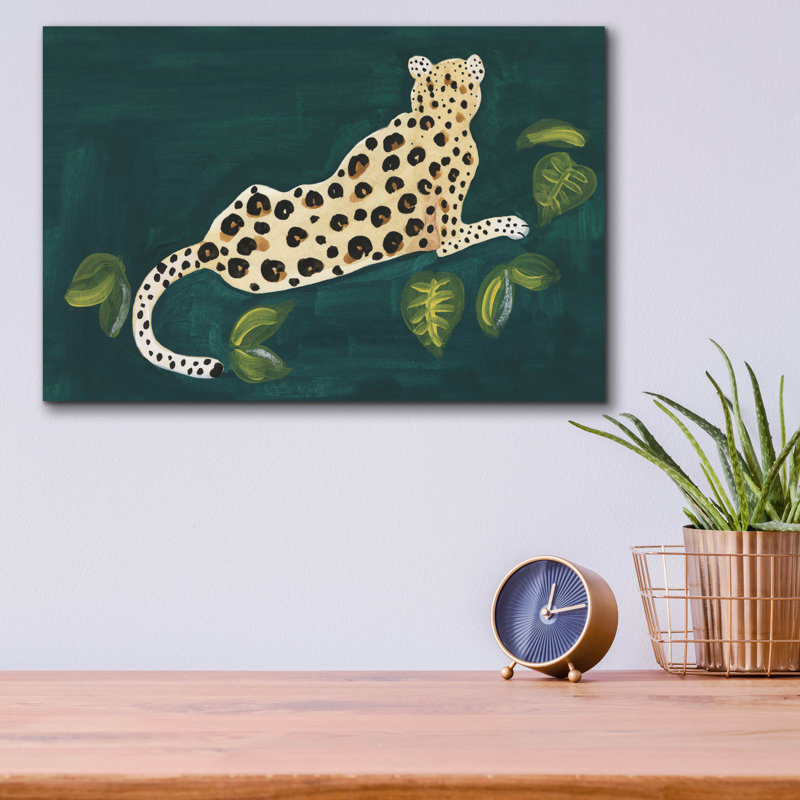  «Lethargic Leopard 1» par Alicia Longley, art mural en verre acrylique, 16 po x 12 po