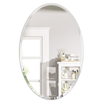 Beveled Frameless Flat Wall Mirror