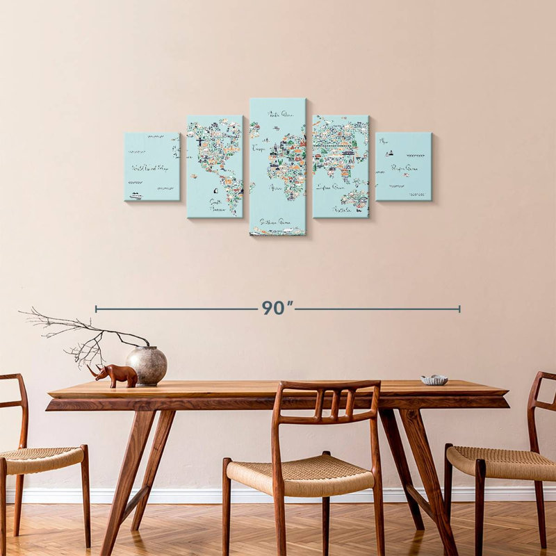Educational World Map II, 34" H x 74" W