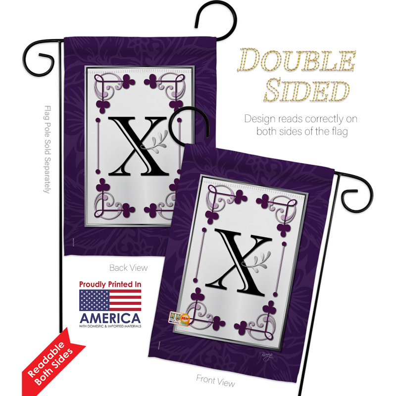 Classique classique 2 faces polyester 19 x 13 po ensemble de drapeaux, X